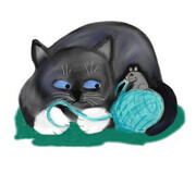 Aqua Ball of Yarn for Mouse and Kitten